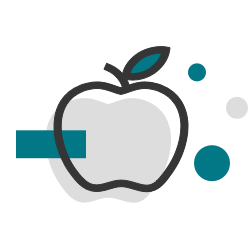 Illustrative icon of an apple