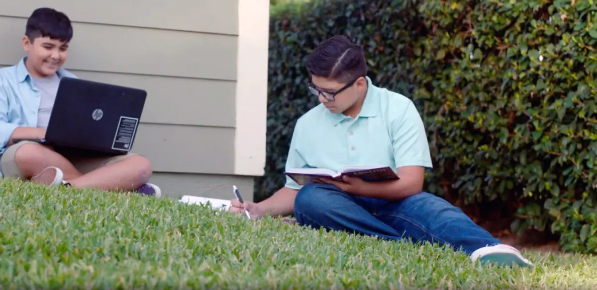 Students doing homework together