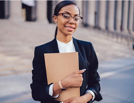 Student wearing a black blazer