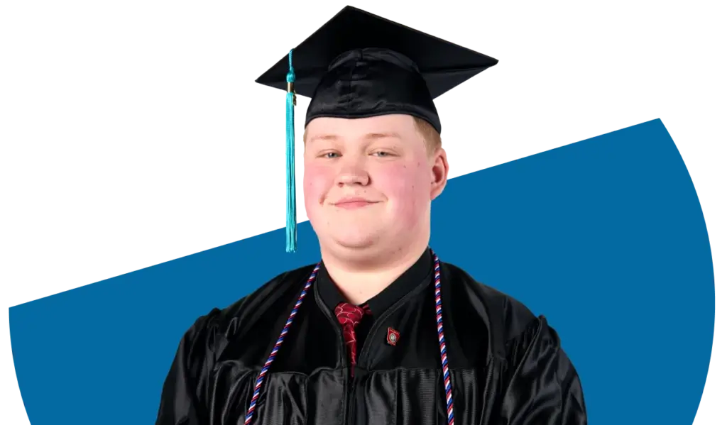 Graduated student wearing his graduation cap